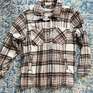 SOLD Plaid Button-Up Shirt Jacket
